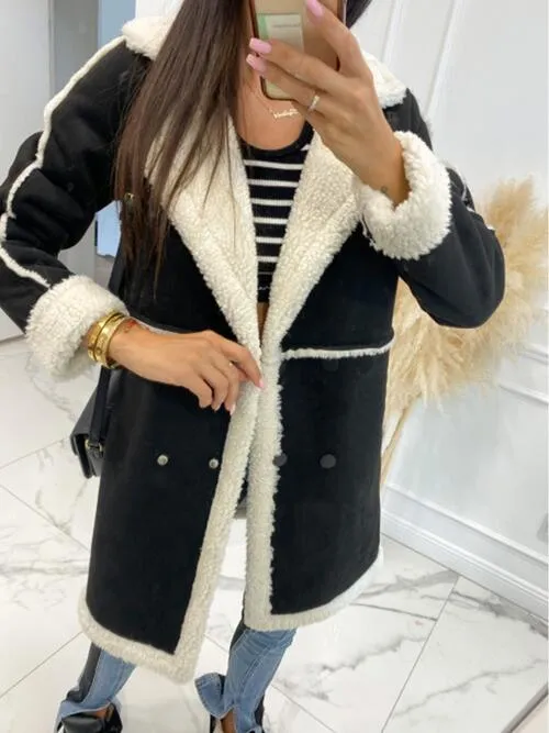 Lapel Collar Buttoned Soft Coat