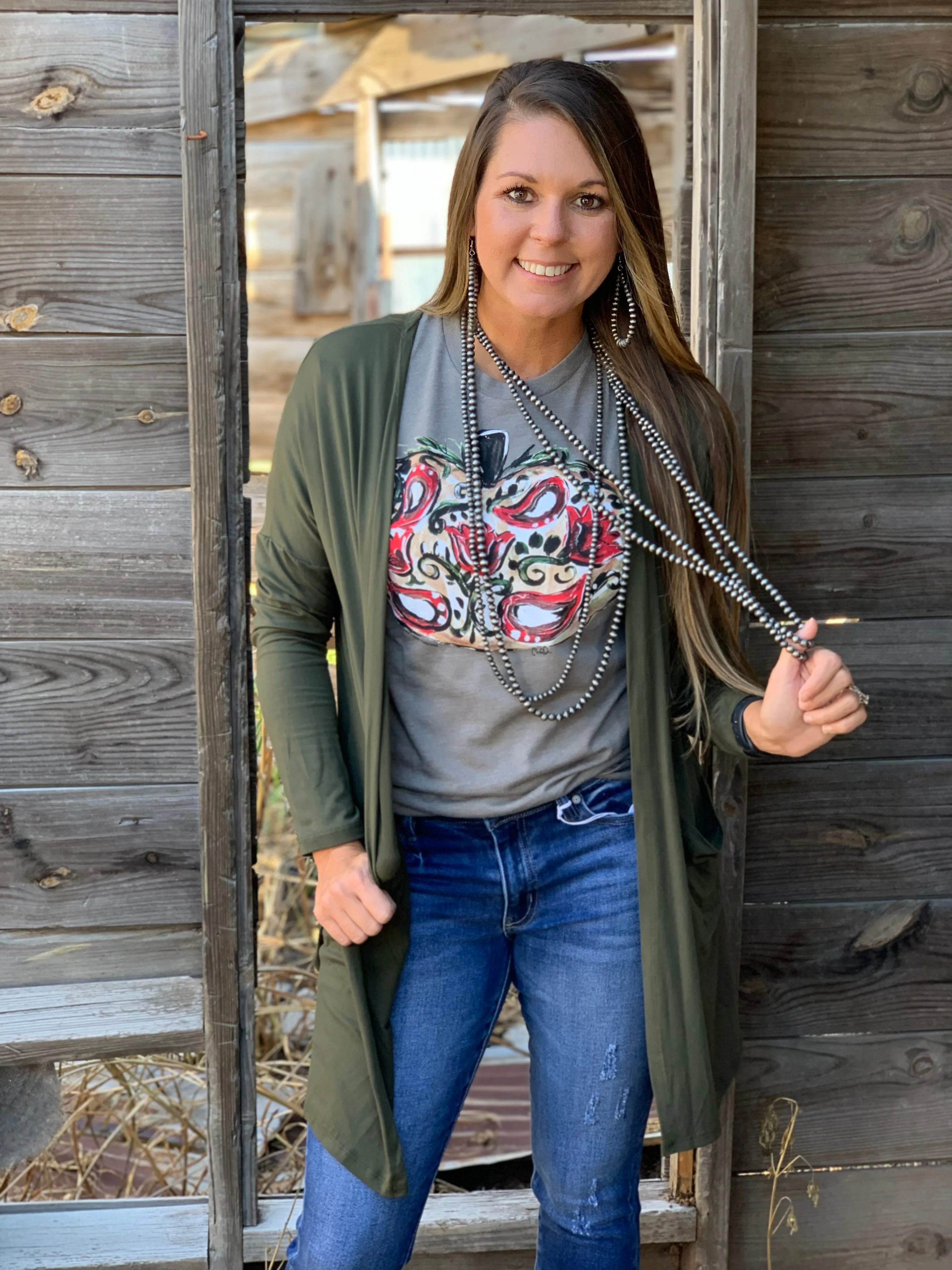 Leah Olive Cardigan by Texas True Threads