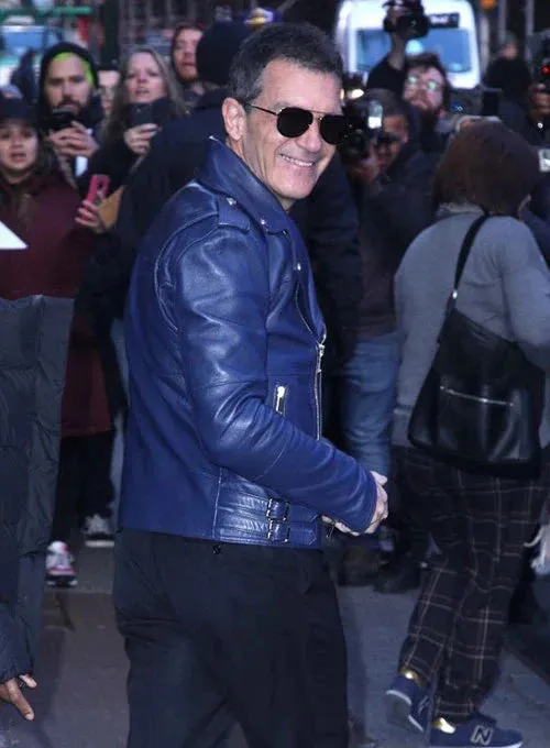 LEATHER JACKET WORN BY ANTONIO BANDERAS | ANTONIO BANDERAS LEATHER JACKET