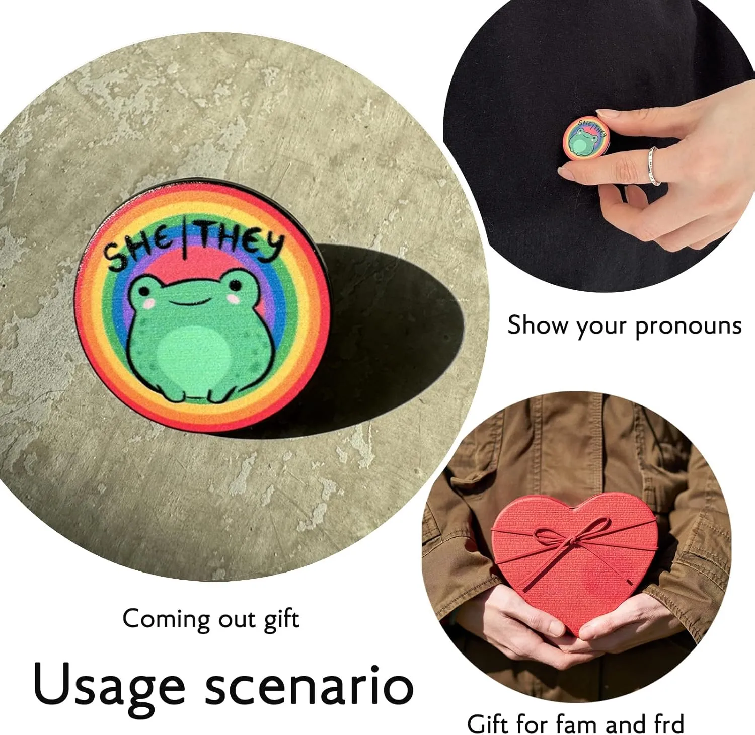 LGBTQ Gender Identity Bulk Pins - Pronouns Pin for Pride Parade or Daily Wear (Free 1pc Pride Sticker Included)