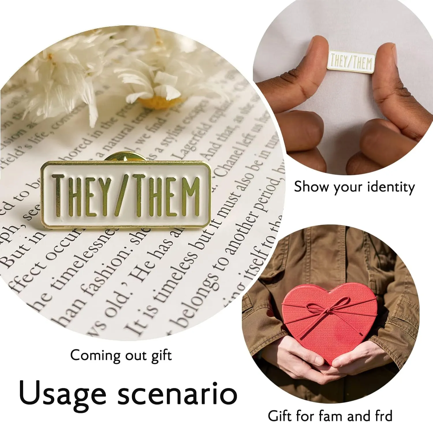 LGBTQ Pronouns Pin - Lgbtq Pins For Pride Parade, Daily Wear(Free 1pc Pride Sticker Included)