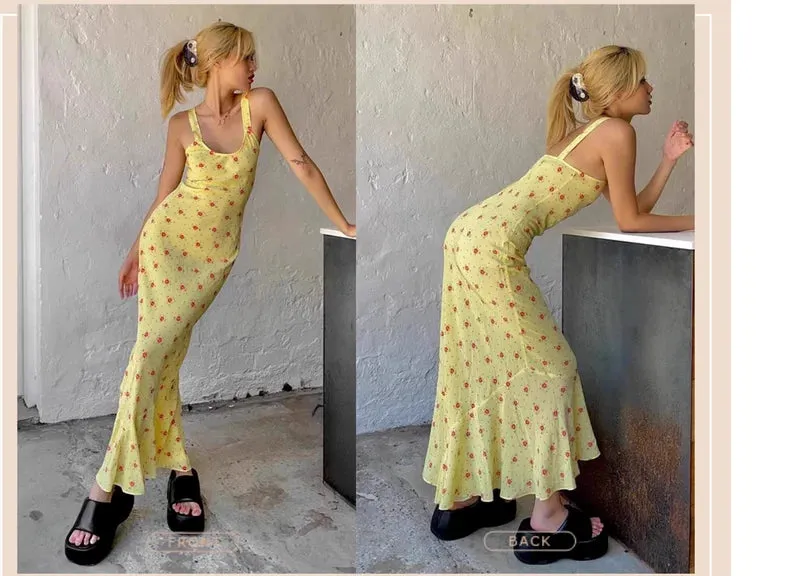 LVSANW European and American hot girl style sexy one-shoulder backless suspender dress fashion printed slim trendy dress