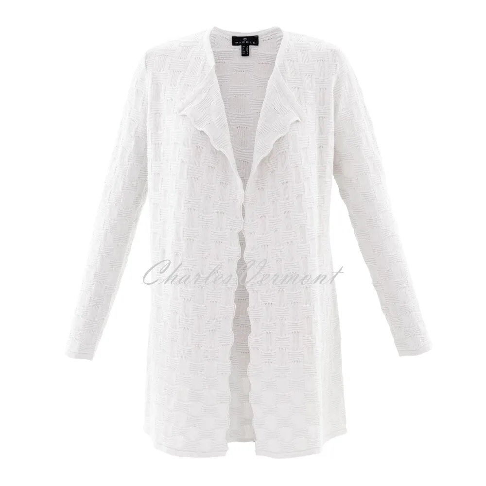 Marble Longline Cardigan – Style 6001-102 (White)