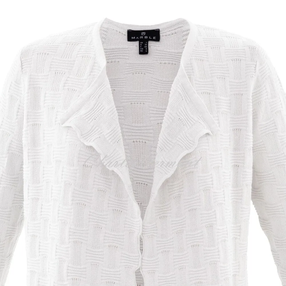 Marble Longline Cardigan – Style 6001-102 (White)