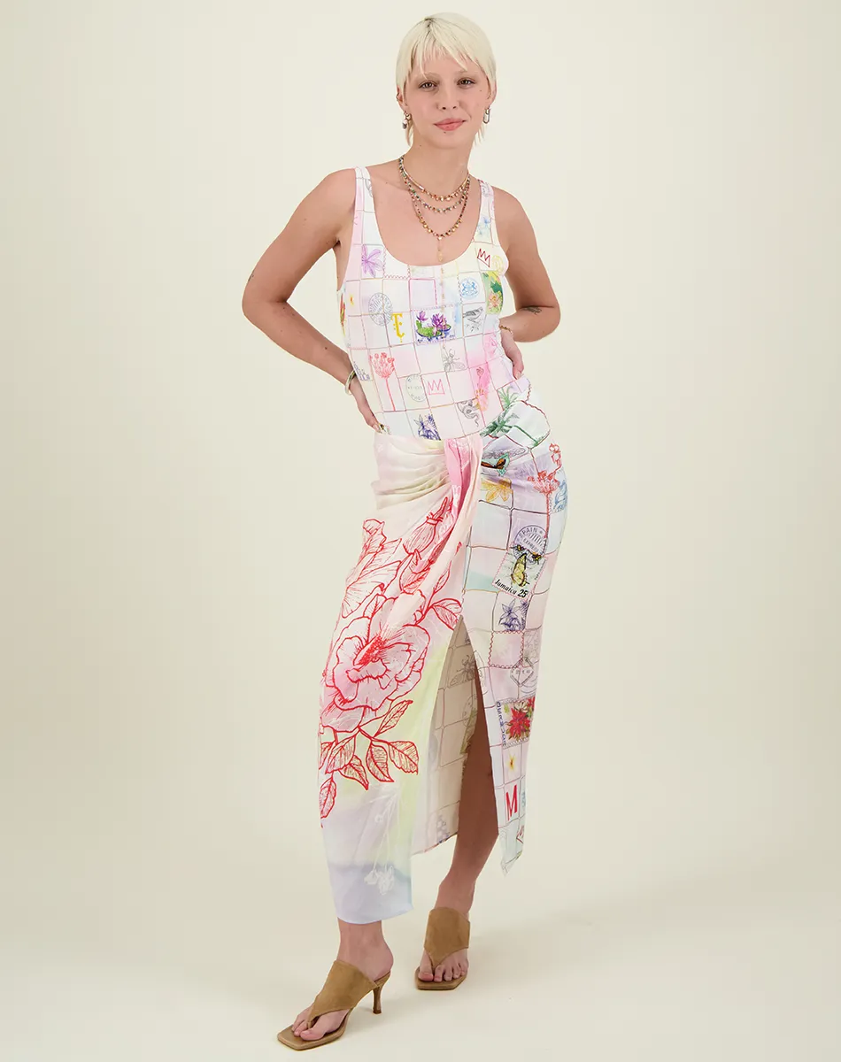 Maya Heritage Linen Tie Front Skirt