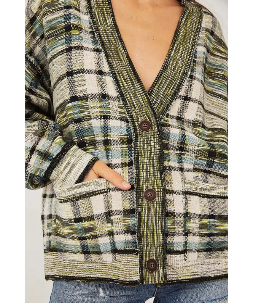 McGregor Plaid Cardi Green Tea Combo