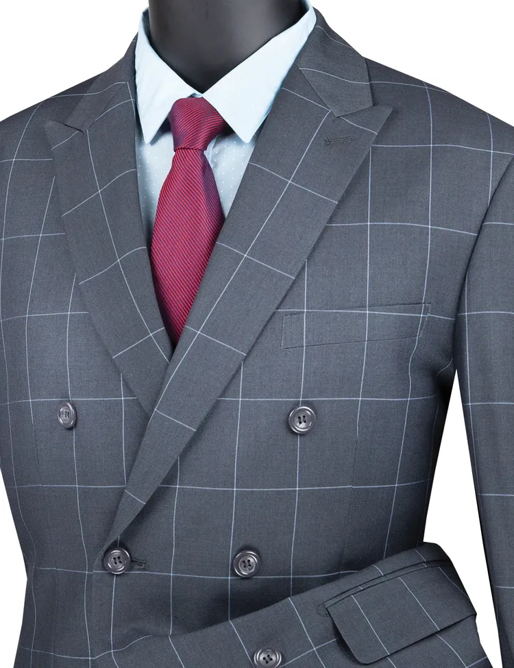 Men Modern Fit Suit MDW-1-Medium Gray