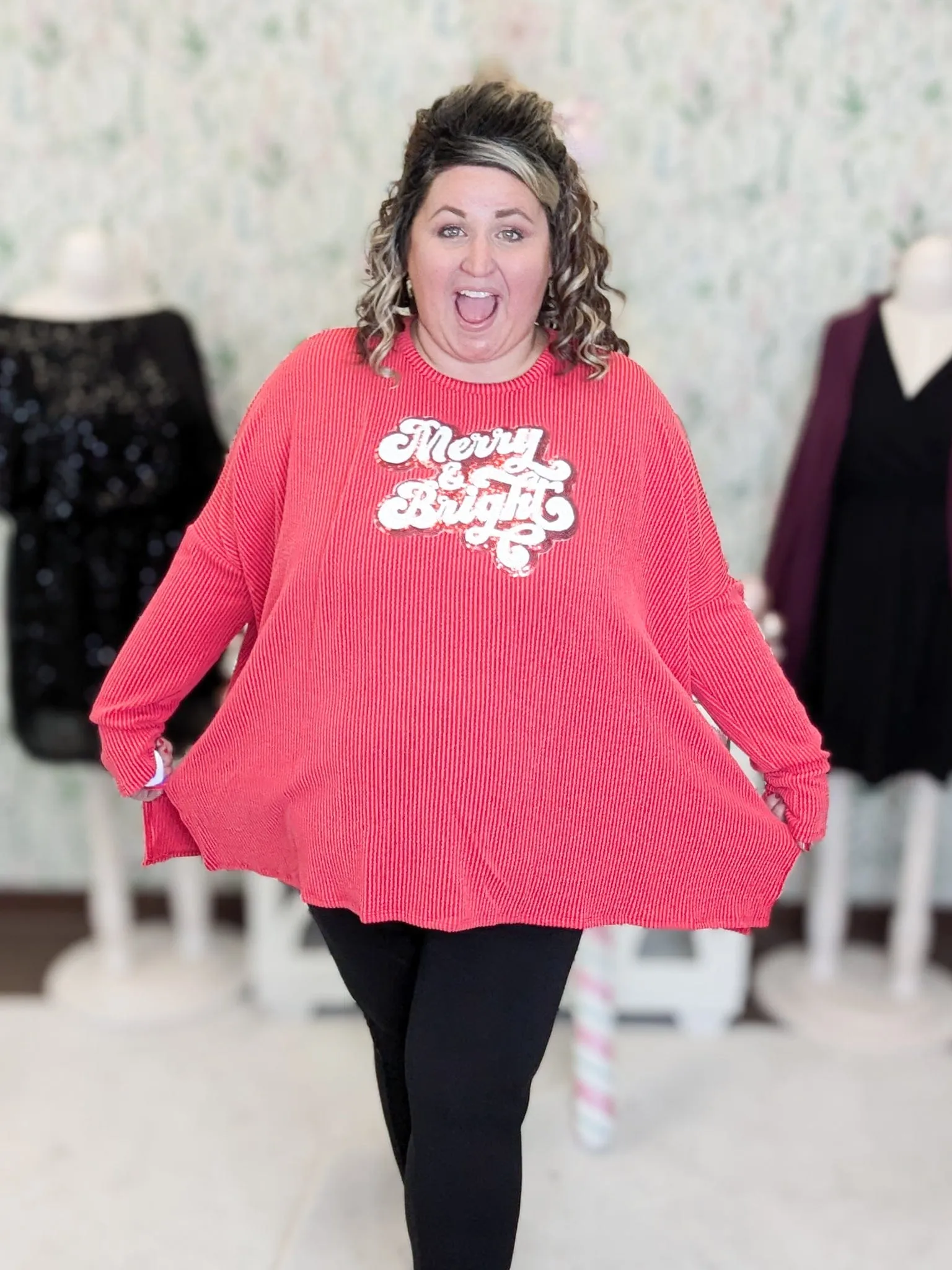 Merry & Bright Relaxed Ribbed Pullover