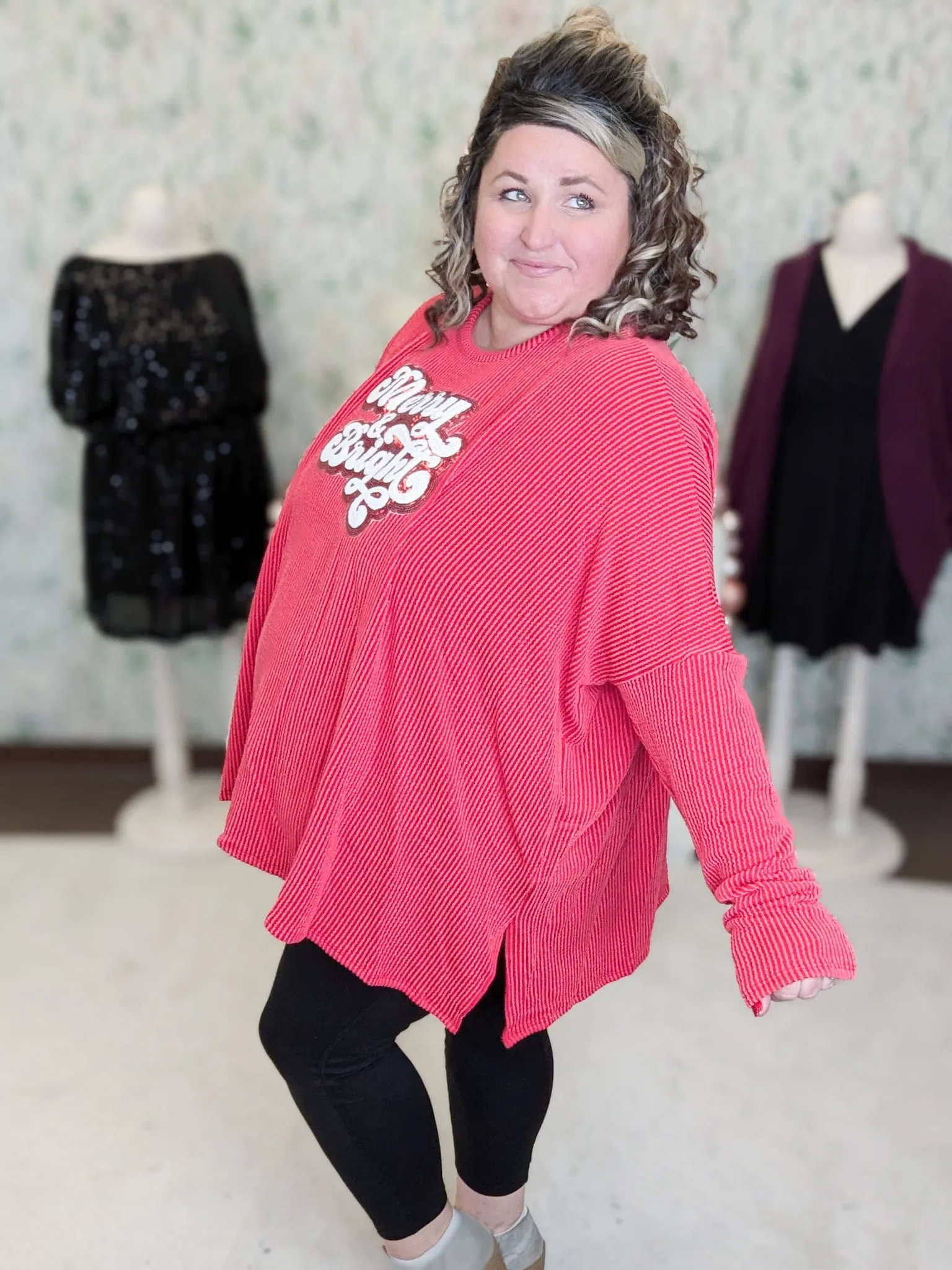 Merry & Bright Relaxed Ribbed Pullover