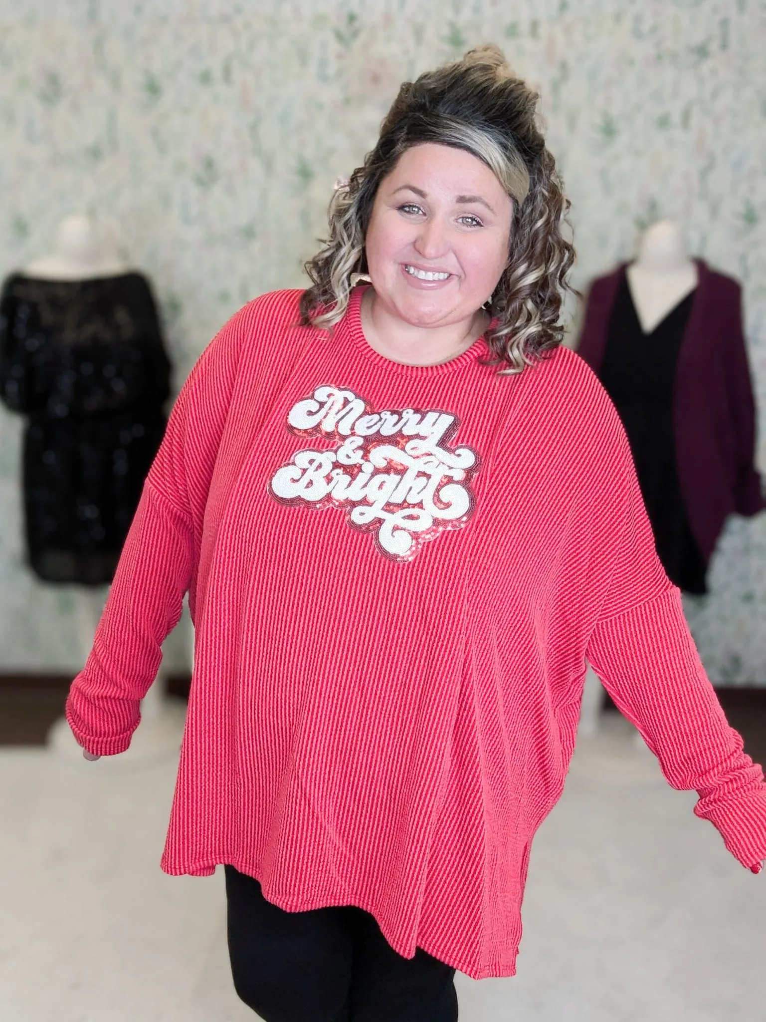 Merry & Bright Relaxed Ribbed Pullover