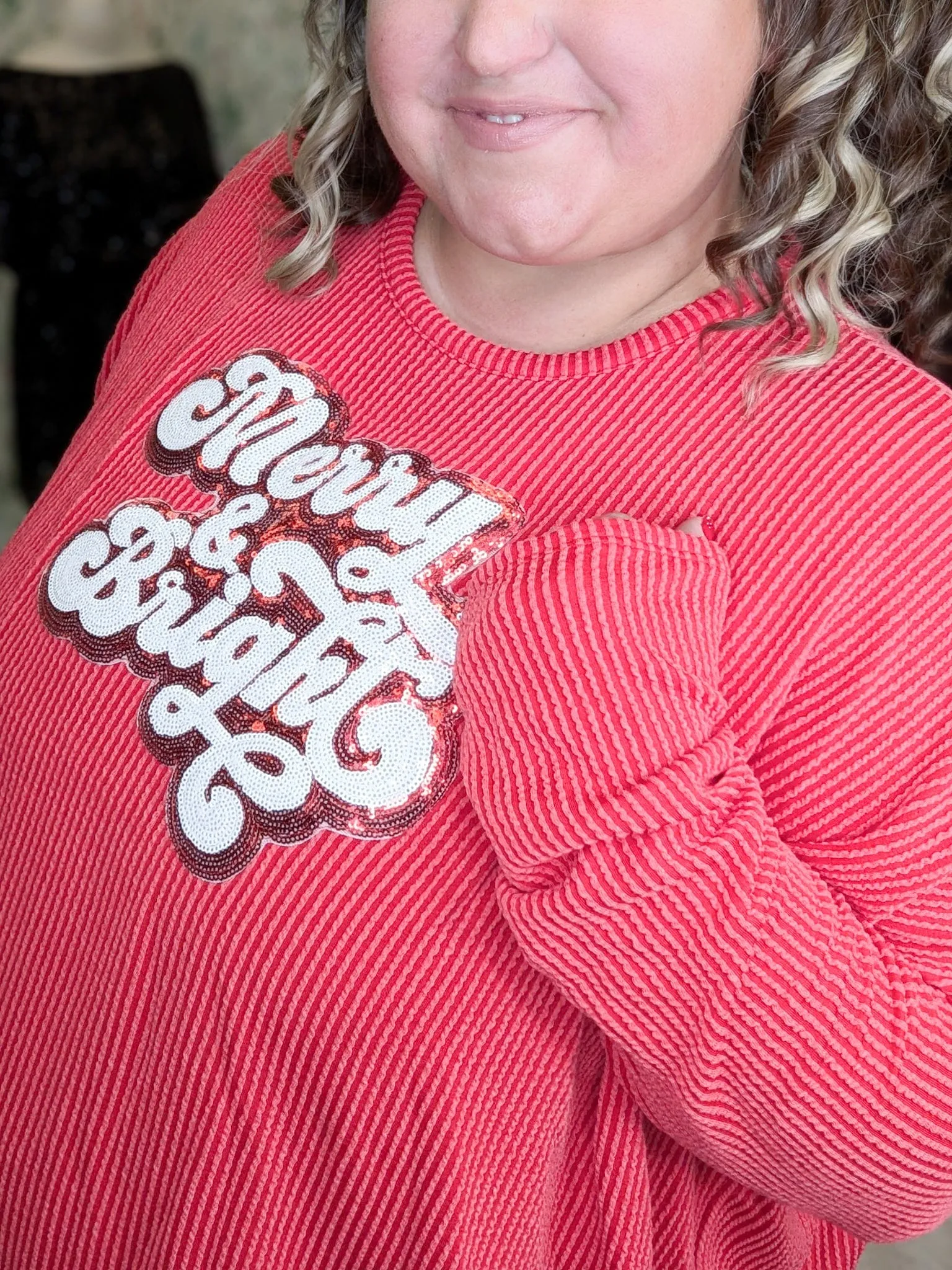 Merry & Bright Relaxed Ribbed Pullover