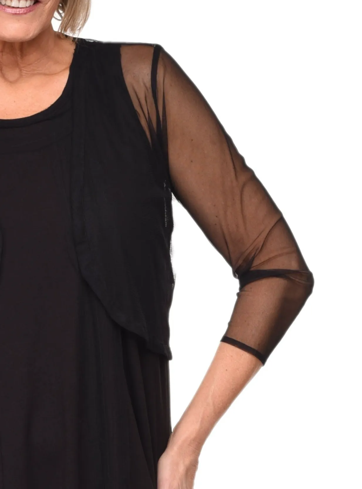 Mesh Women's Shrug Jacket in Black