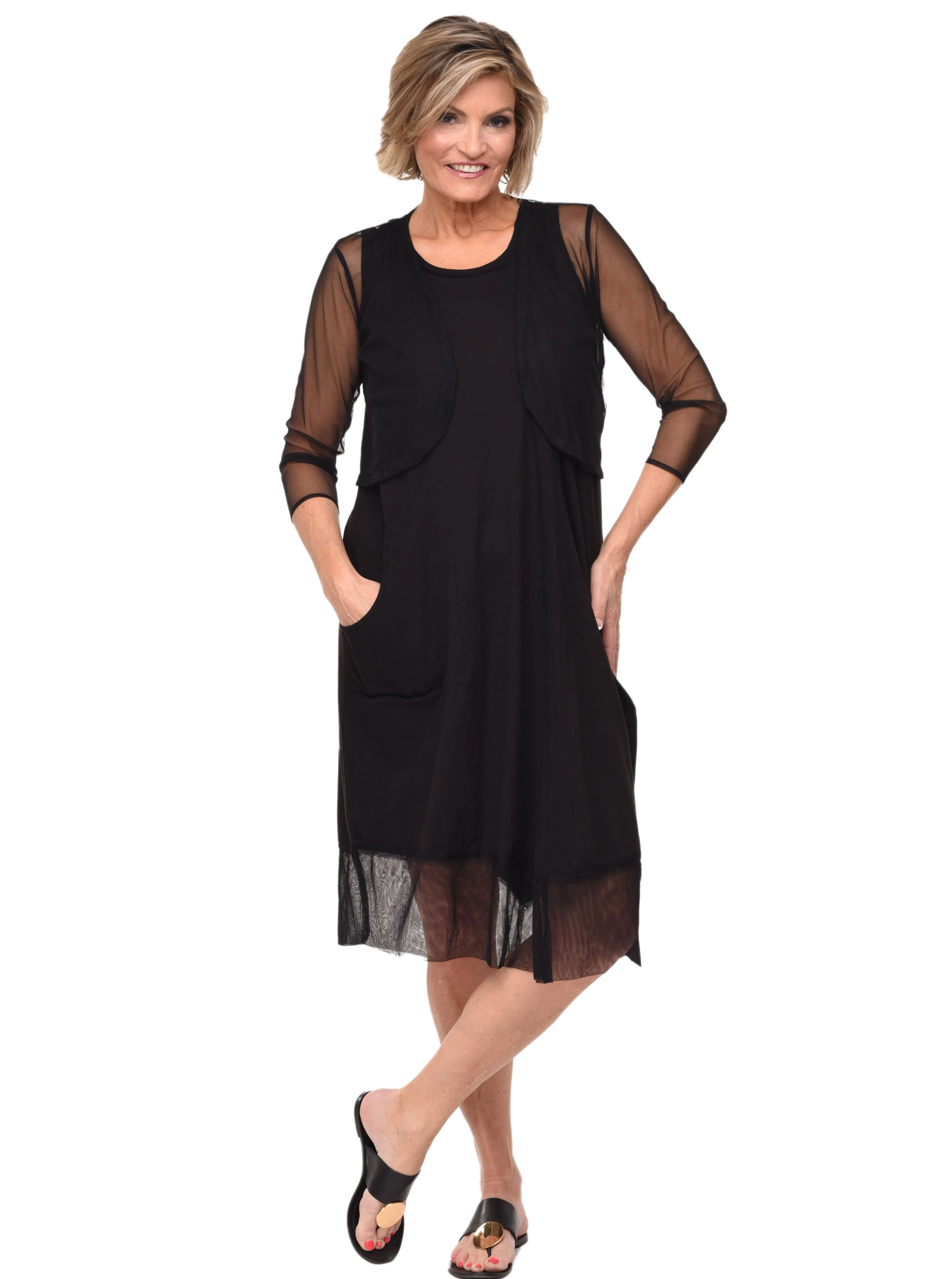 Mesh Women's Shrug Jacket in Black