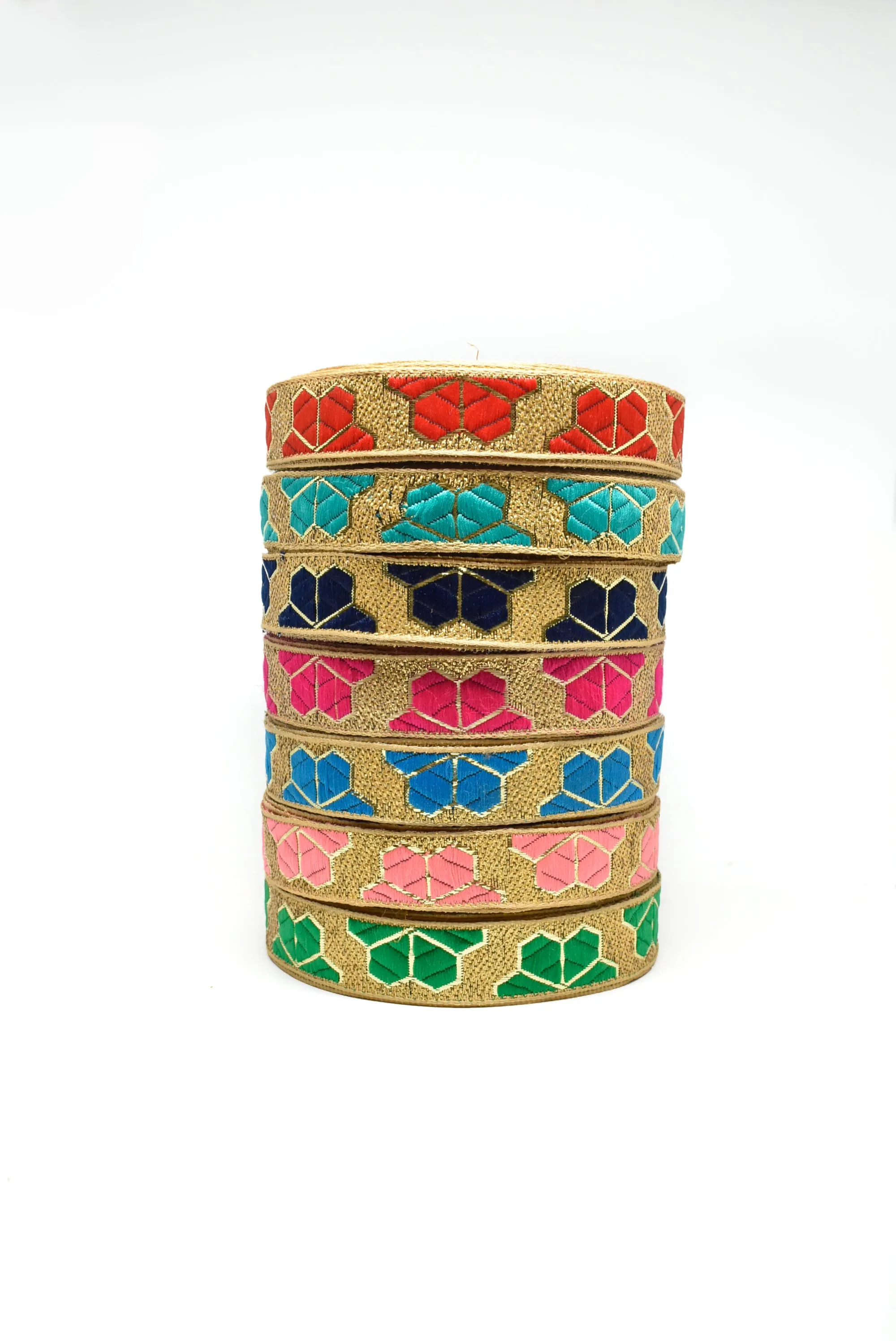 Metallic Leaf Jacquard Ribbons 1" - 1 Yard