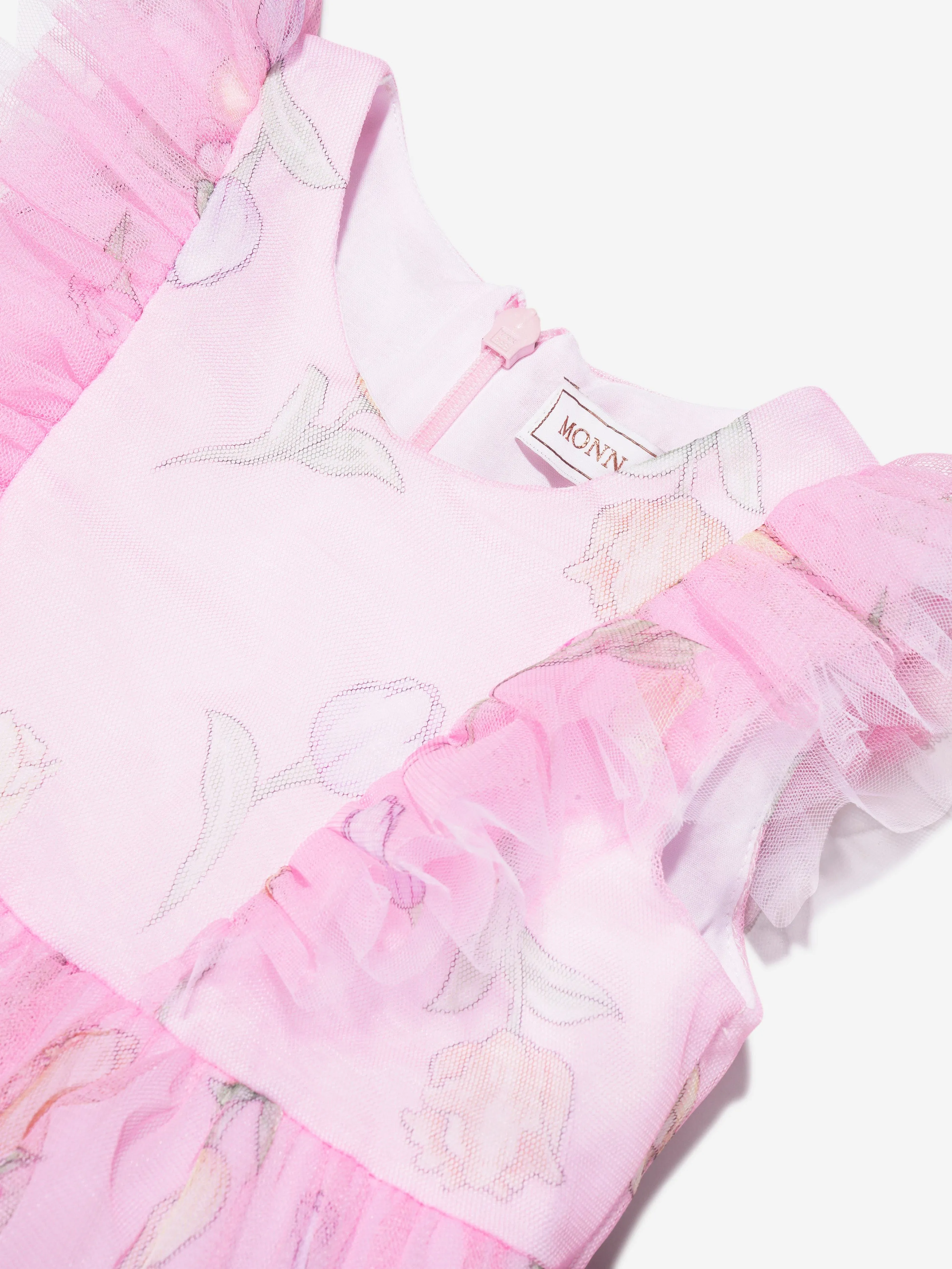 Monnalisa Baby Girls Tulip Tulle Dress In Pink