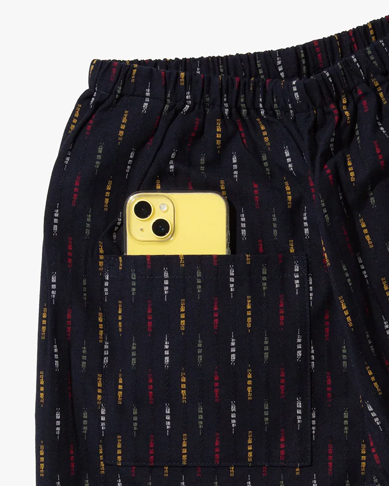 Monpe Pants, Women's, Indigo with Faded Multi Colored Block Shima