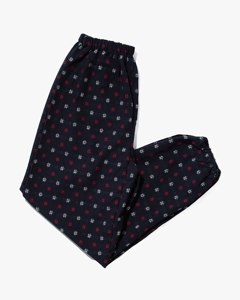 Monpe Pants, Women's, Indigo with Red and White Igeta