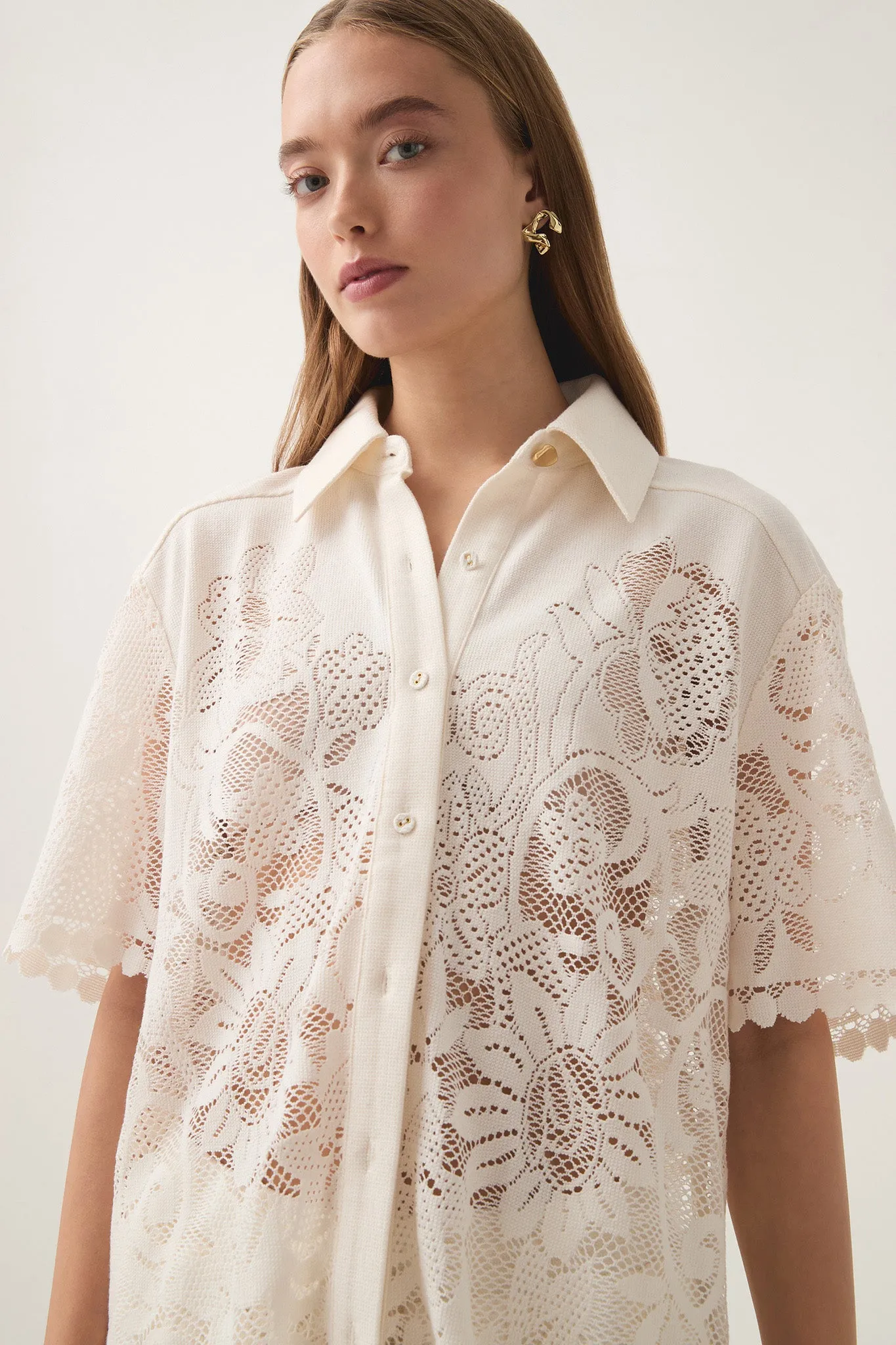 Muses Lace Oversize Shirt
