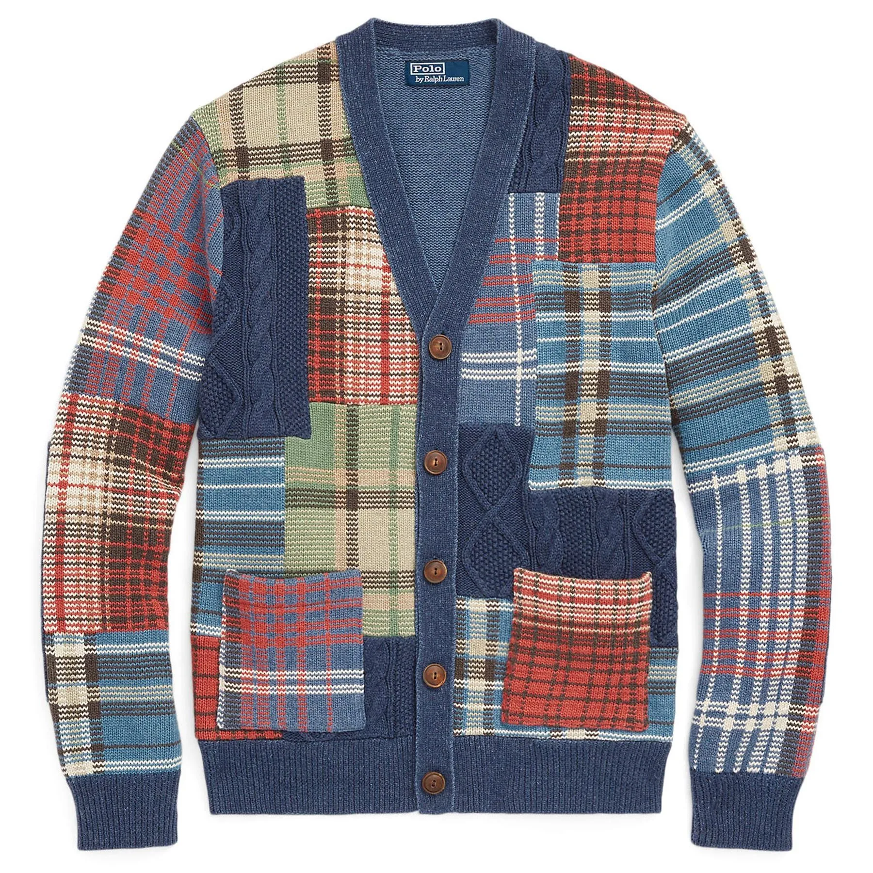 Patchwork Cotton Cardigan Navy Multi - SS23