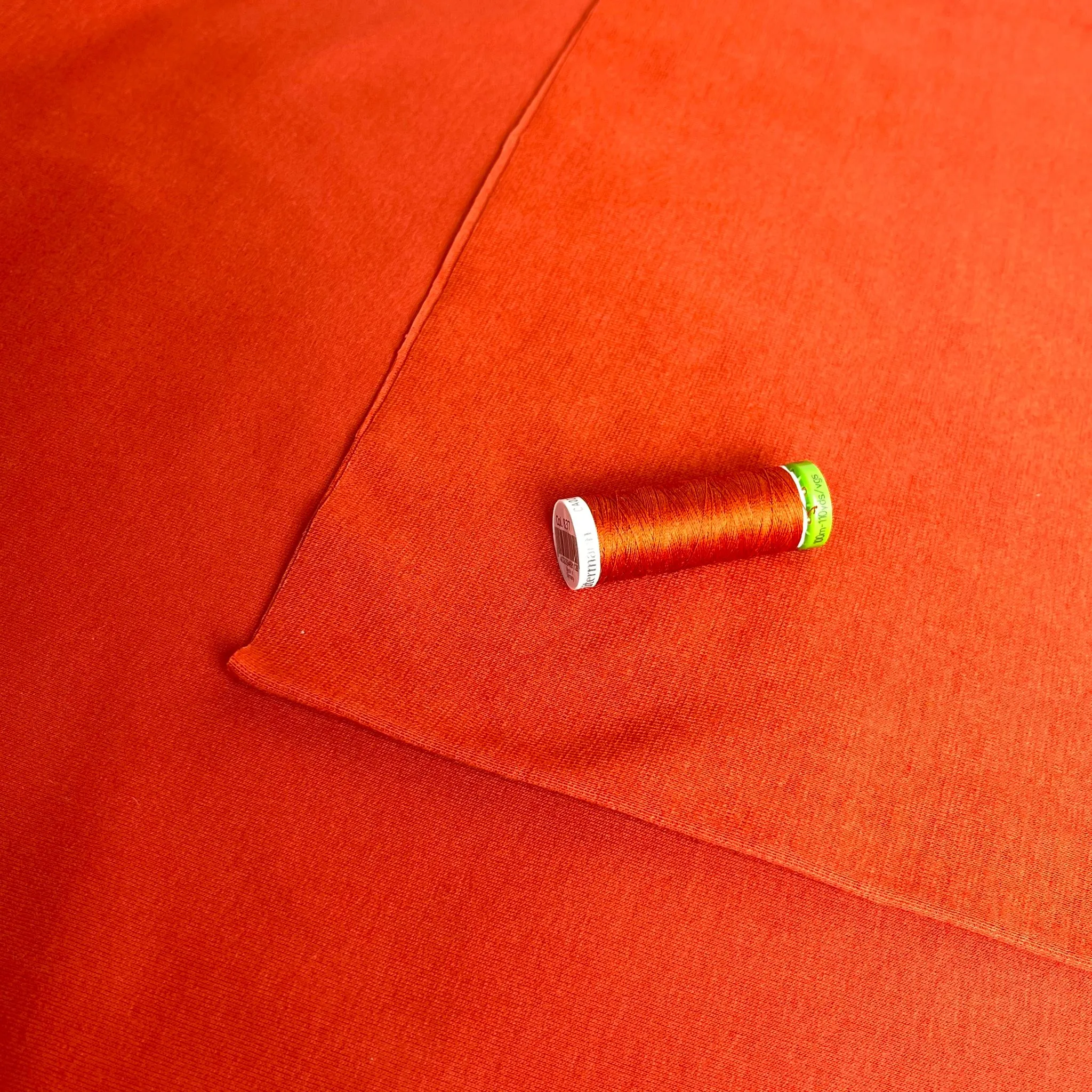 Peach Soft GOTS Organic Cotton Sweat-shirting in Burnt Orange