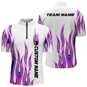 Personalized Flame Bowling Shirts For Men And Women, Bowling Ball Custom Bowling Team Shirt