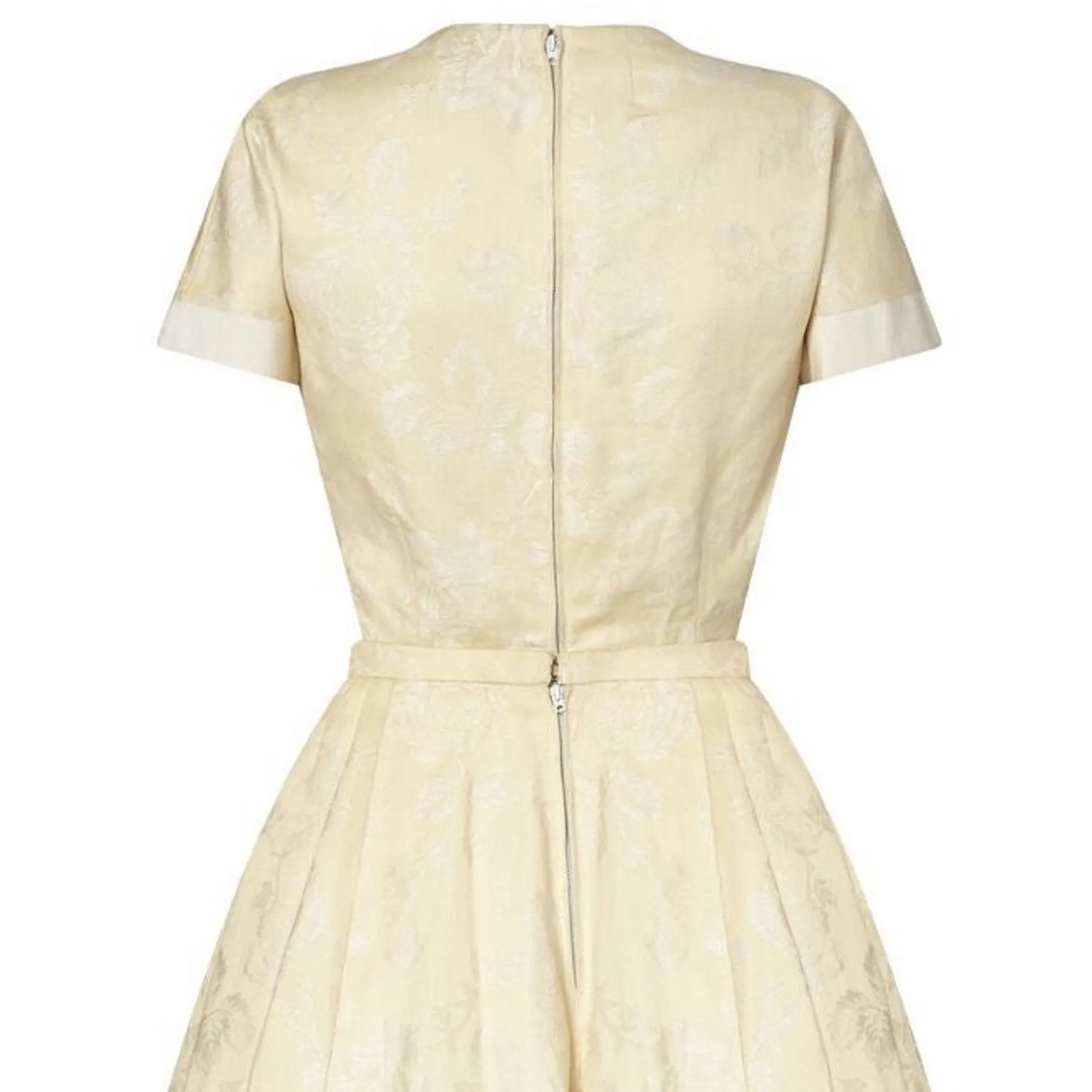 Pierre Balmain 1950s Haute Couture Cream Jacquard Two Piece Bridal Set