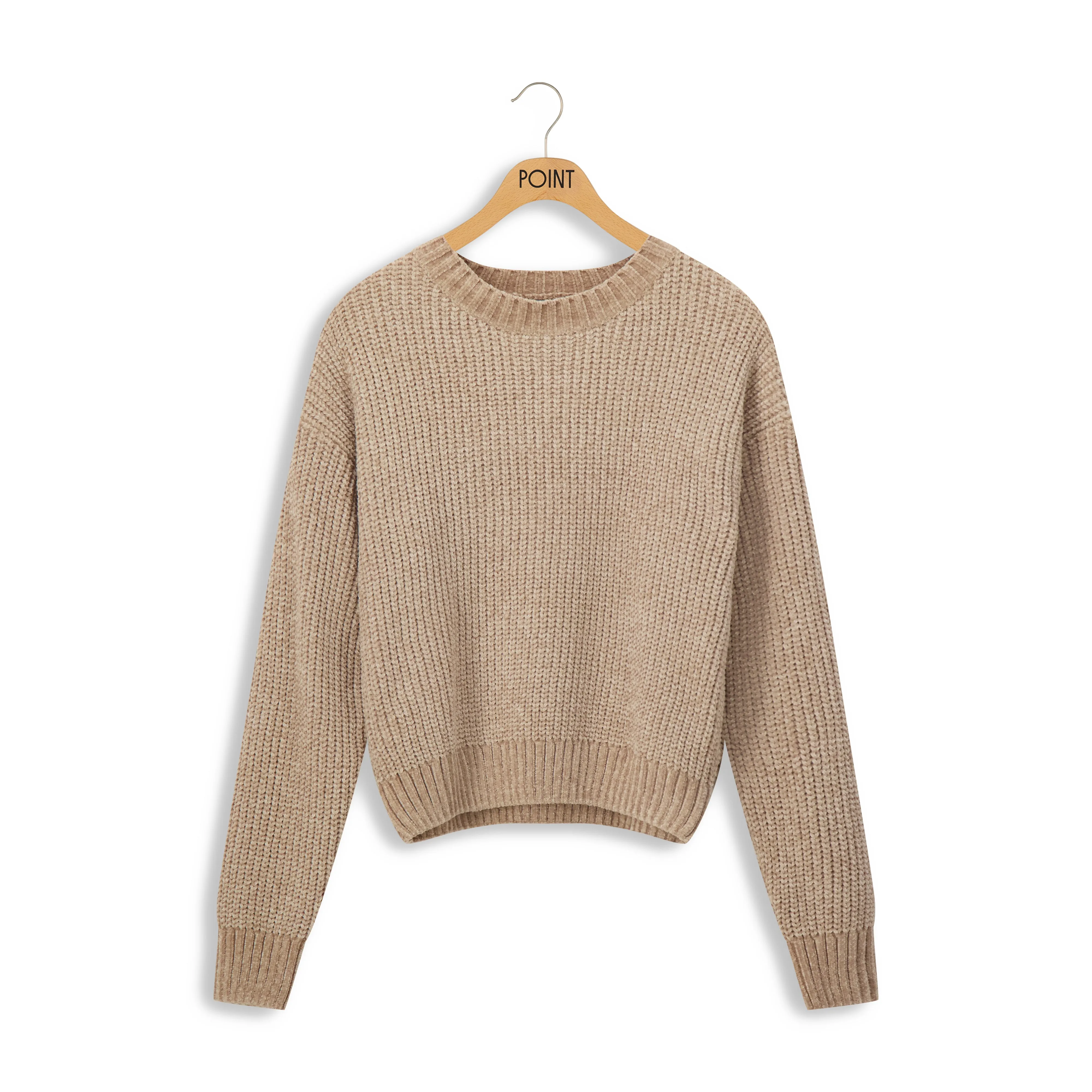 point chenille pull over