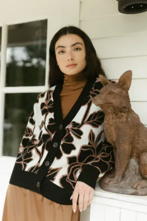 point jacquard cardi