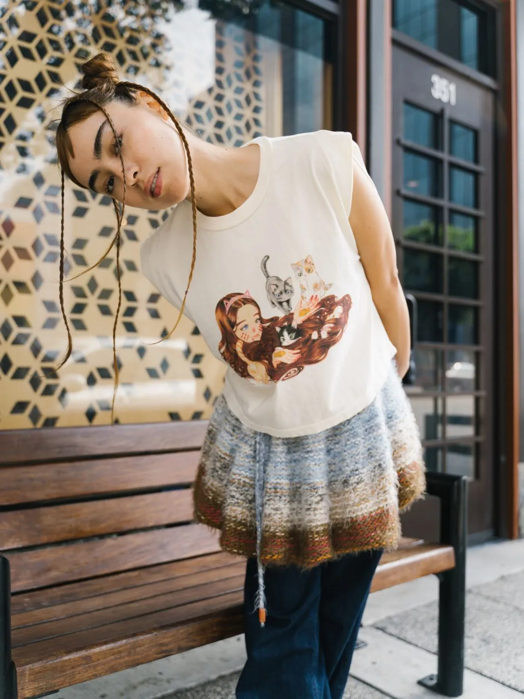 Popkiller Artist Series Cogumeli Kitty Pool Youth T-shirt