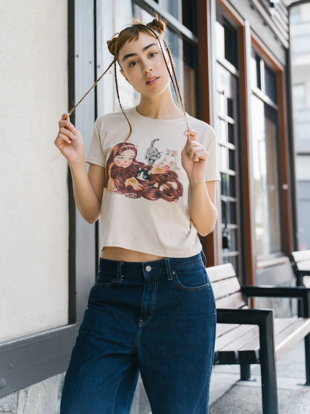 Popkiller Artist Series Cogumeli Kitty Pool Youth T-shirt