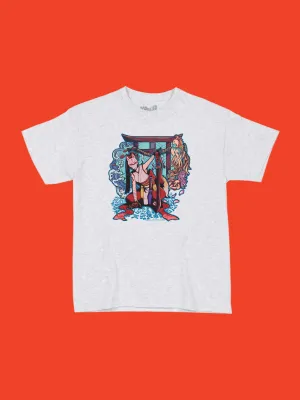 Popkiller Artist Series Crimson15 Kitsune Ninja Girl Youth T-shirt