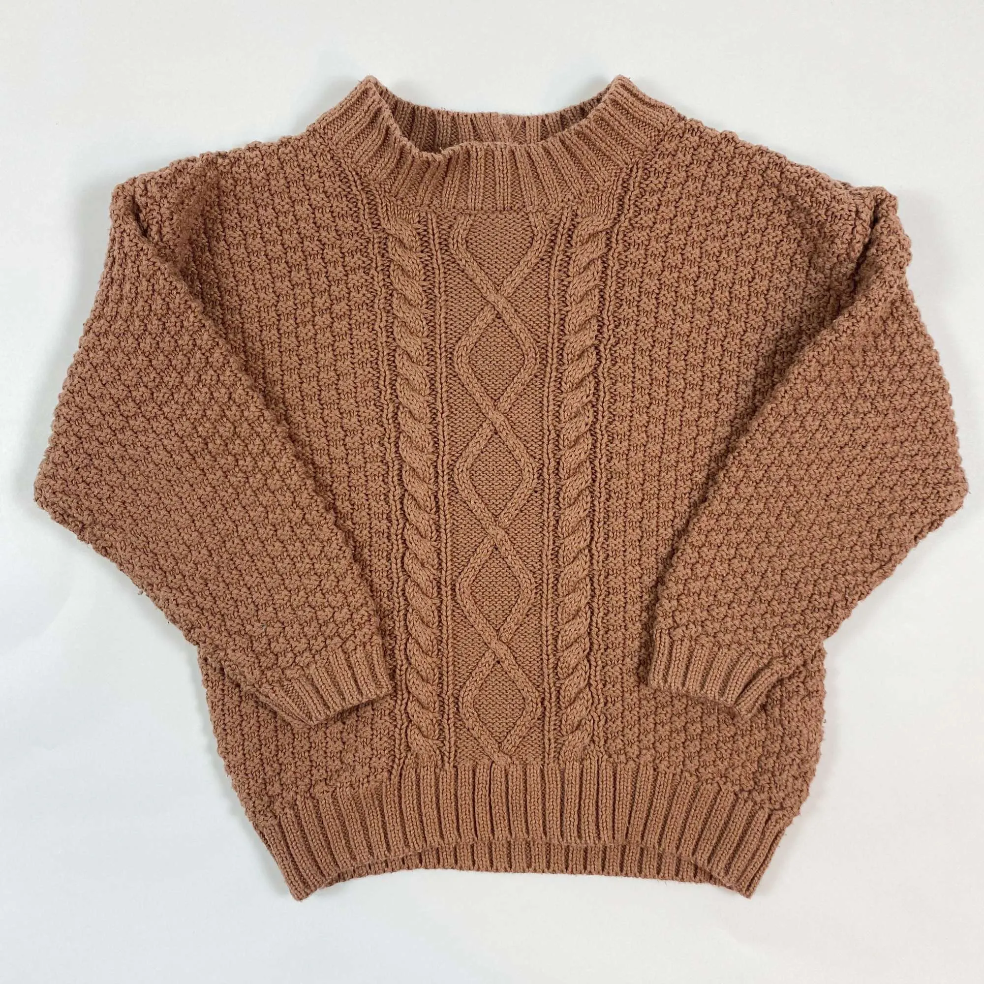 Quincy Mae soft brown knitted sweater 18-24M