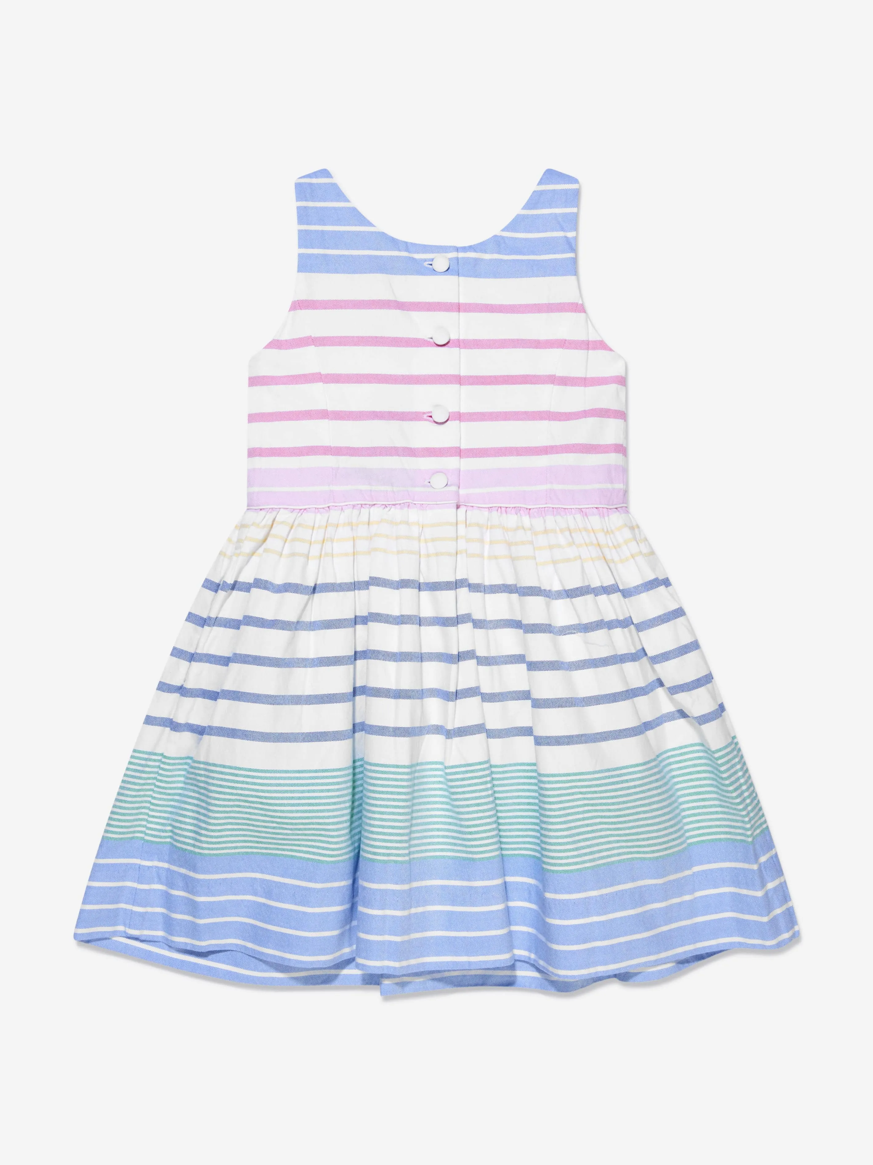 Ralph Lauren Girls Cotton Striped Fit And Flare Dress
