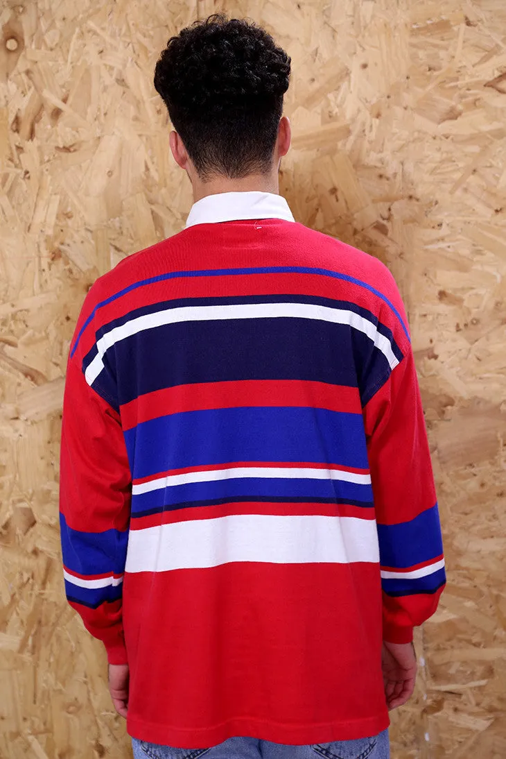 Red and Blue Striped Rugby Shirt