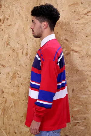 Red and Blue Striped Rugby Shirt