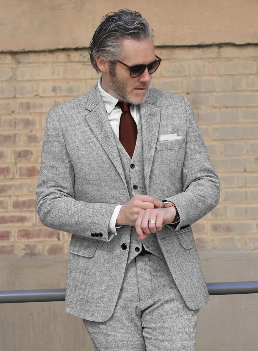 Rope Weave Light Gray Tweed Jacket