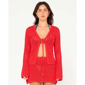 Rusty Amalfi Tie Front Knit Top