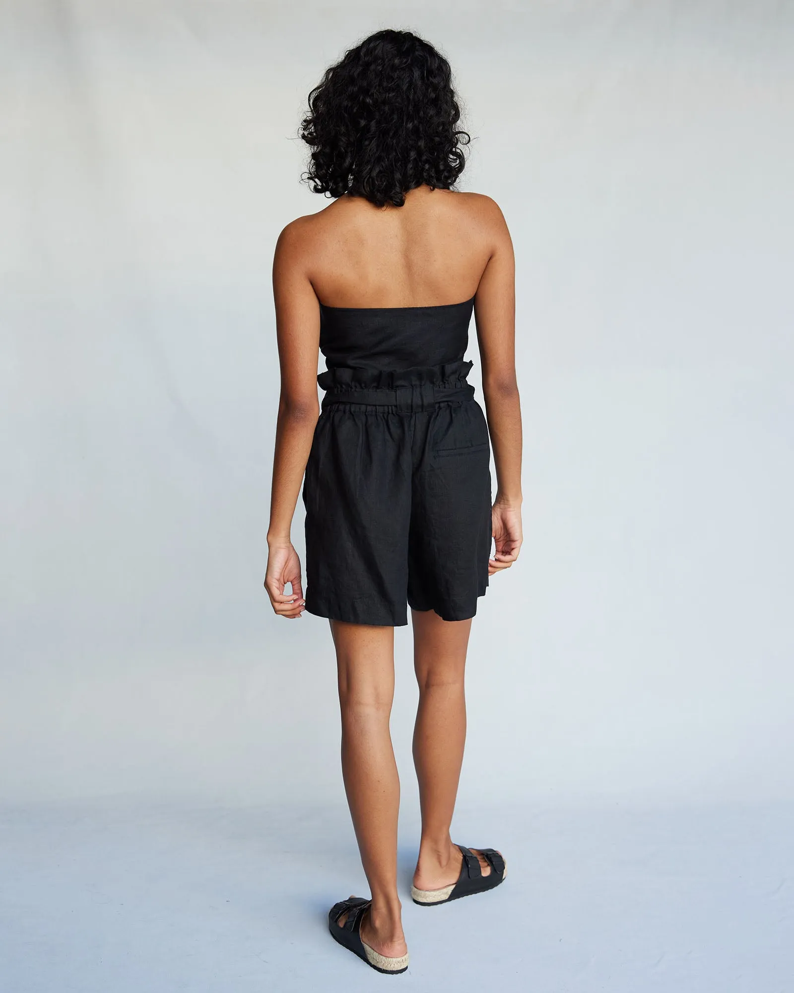 Sahara Linen Shorts - Black
