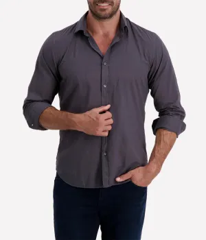 Sammy Pat Woven Shirt in Charcoal