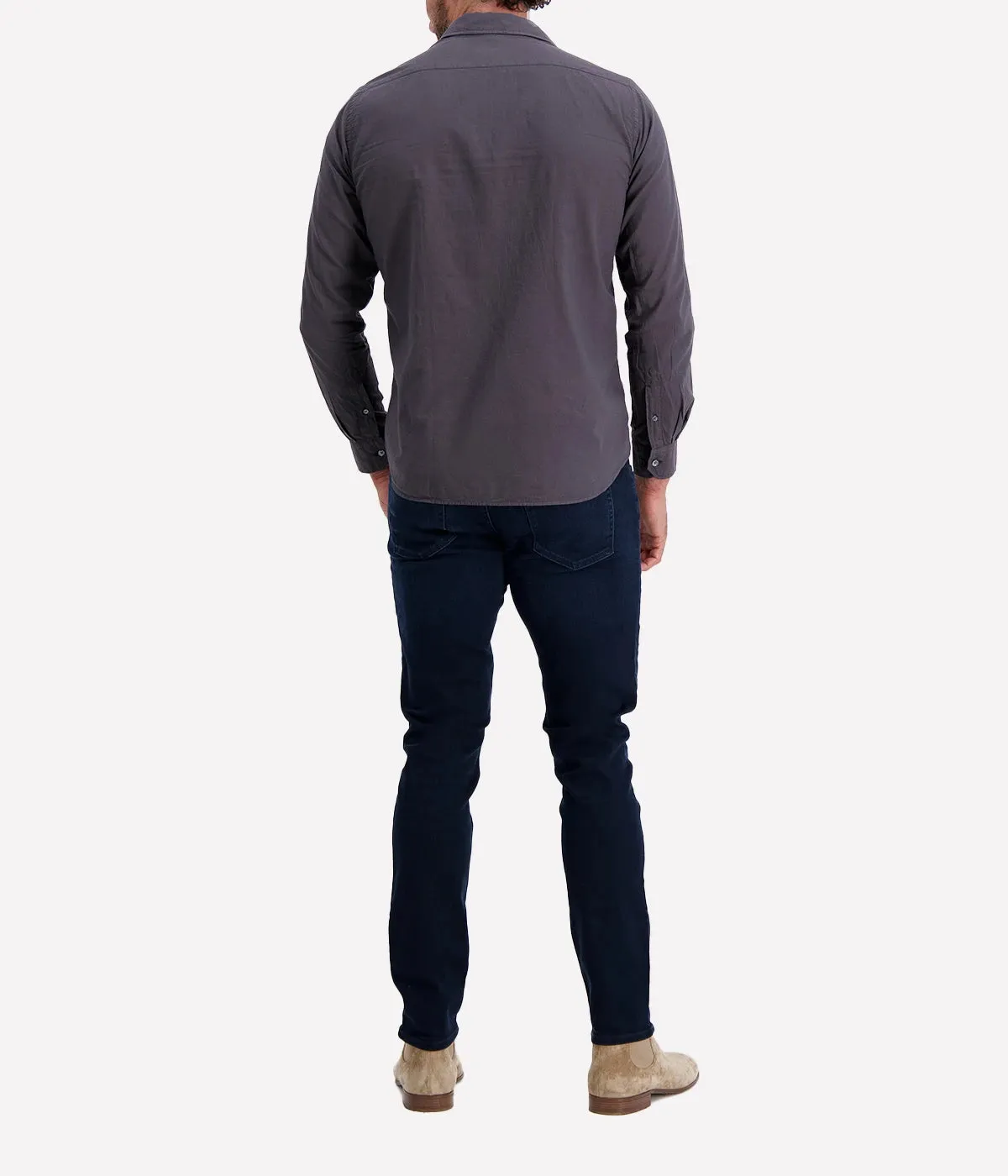 Sammy Pat Woven Shirt in Charcoal