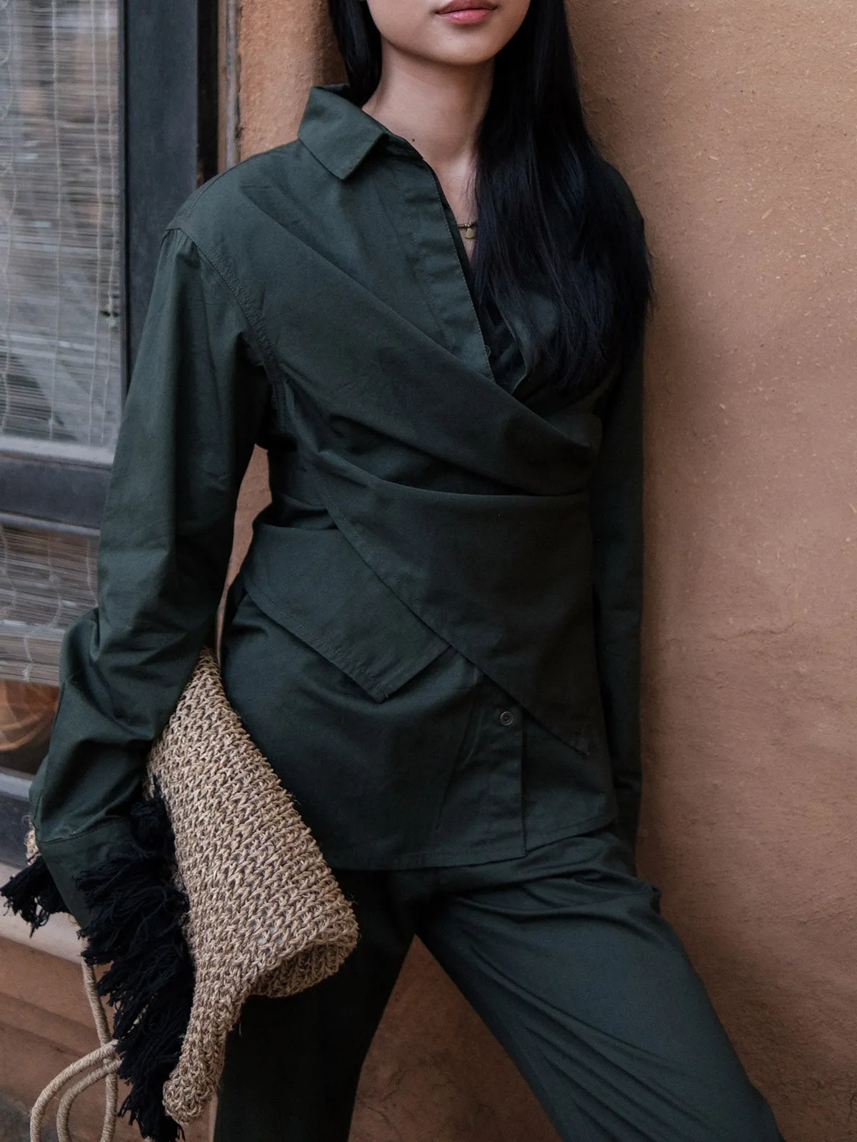 Seattle Wrap Shirt Deep Green