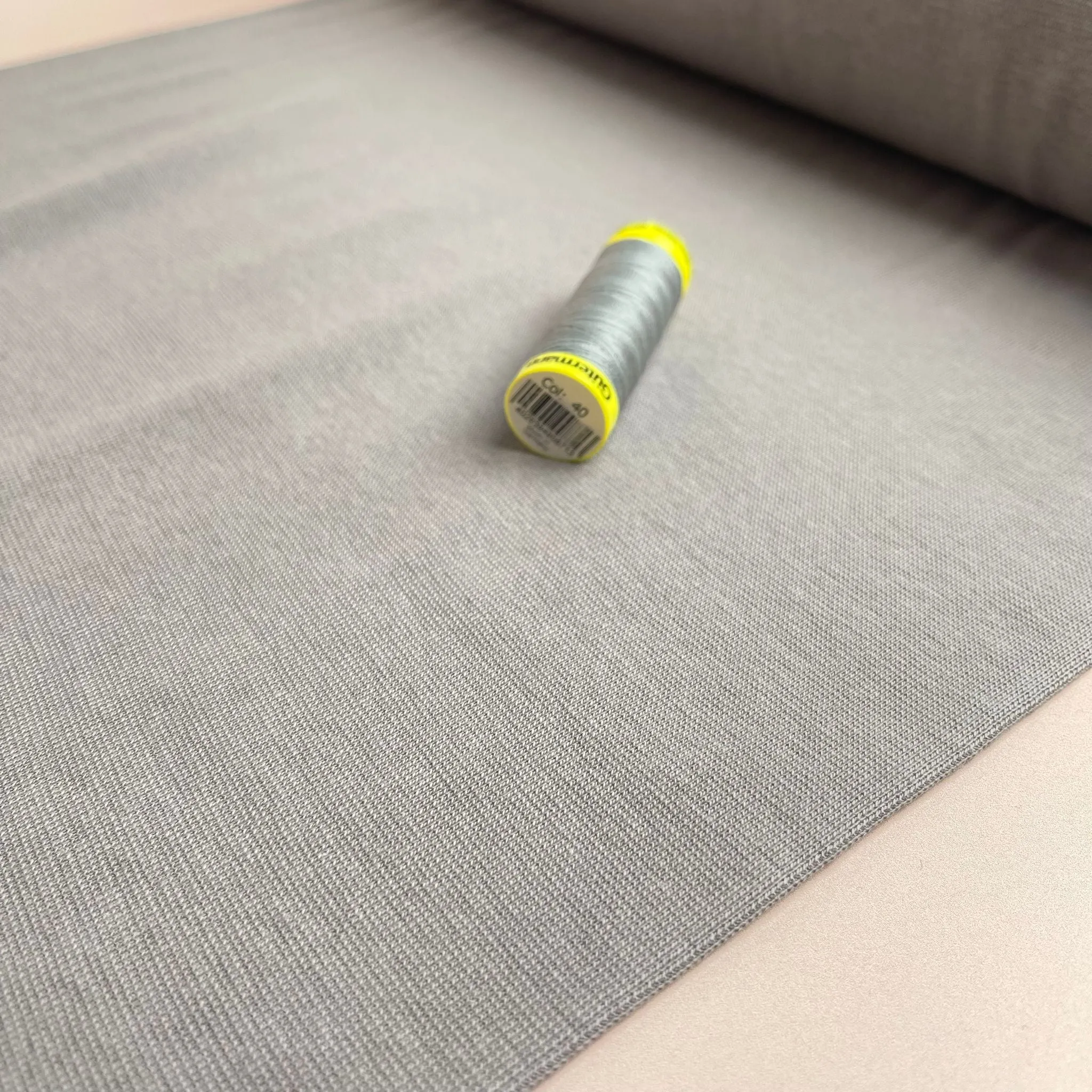 Silver Grey Organic Tubular Cuff Ribbing
