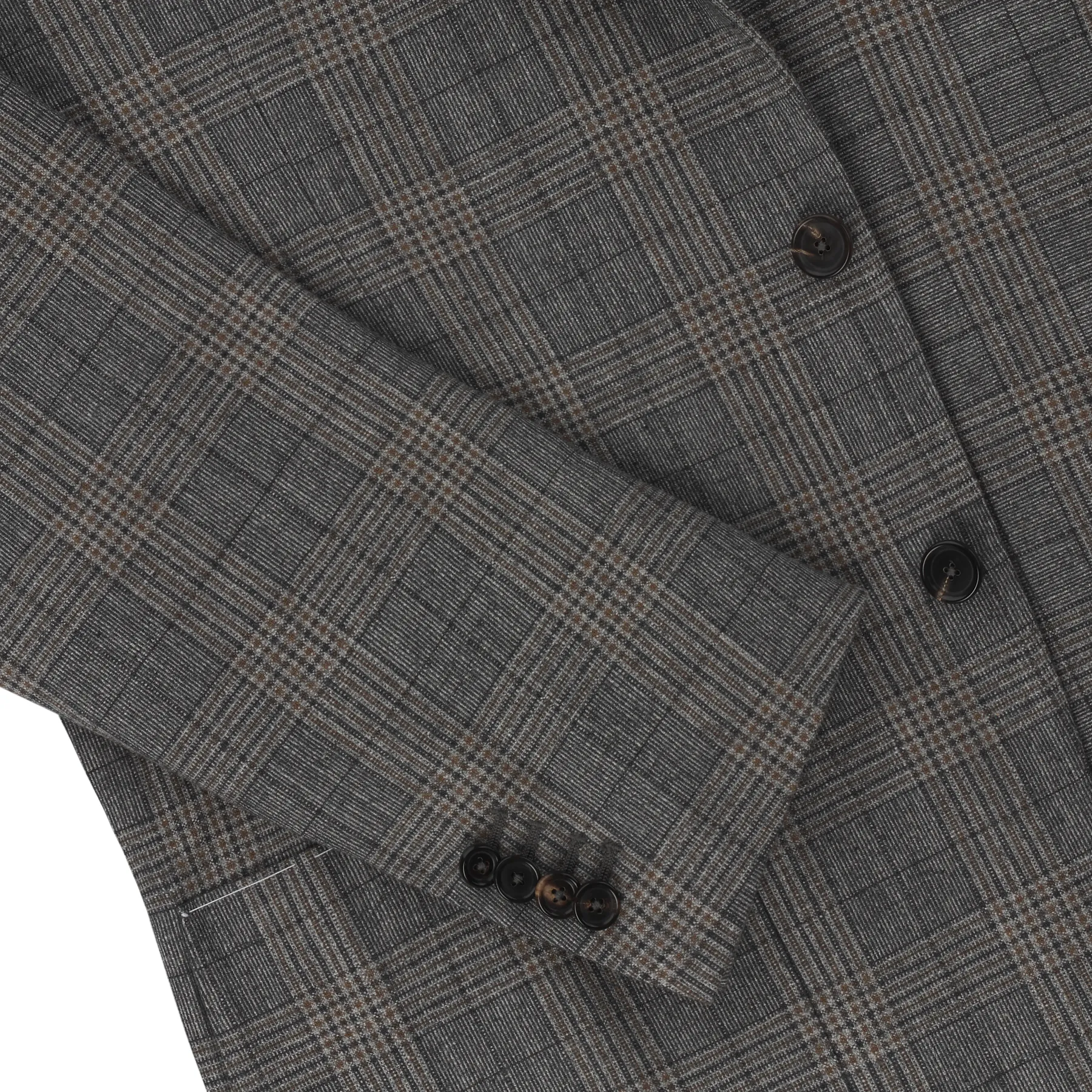Single-Breasted Glencheck Wool and Silk-Blend Jacket in Light Grey. Exclusively Made for Sartale