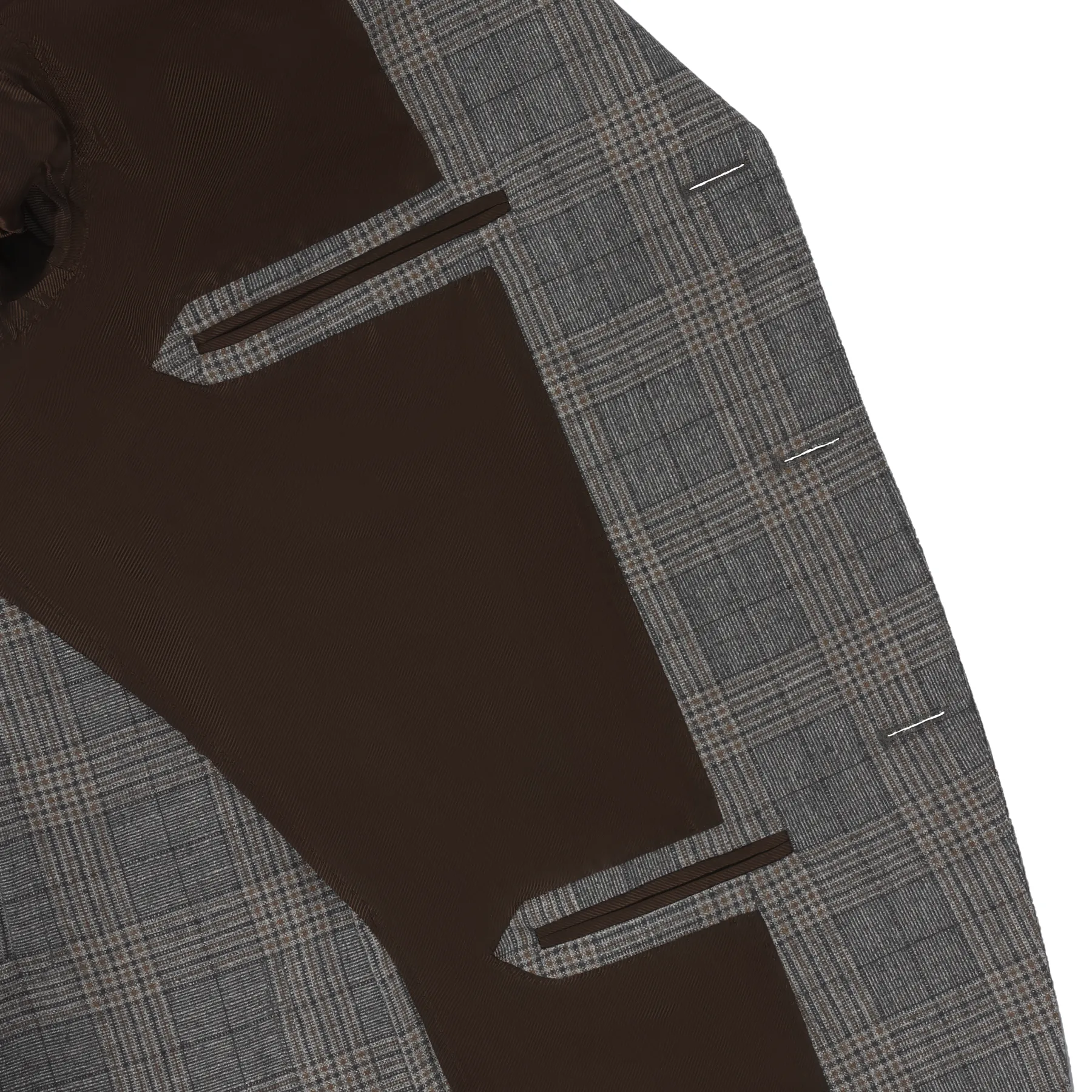 Single-Breasted Glencheck Wool and Silk-Blend Jacket in Light Grey. Exclusively Made for Sartale
