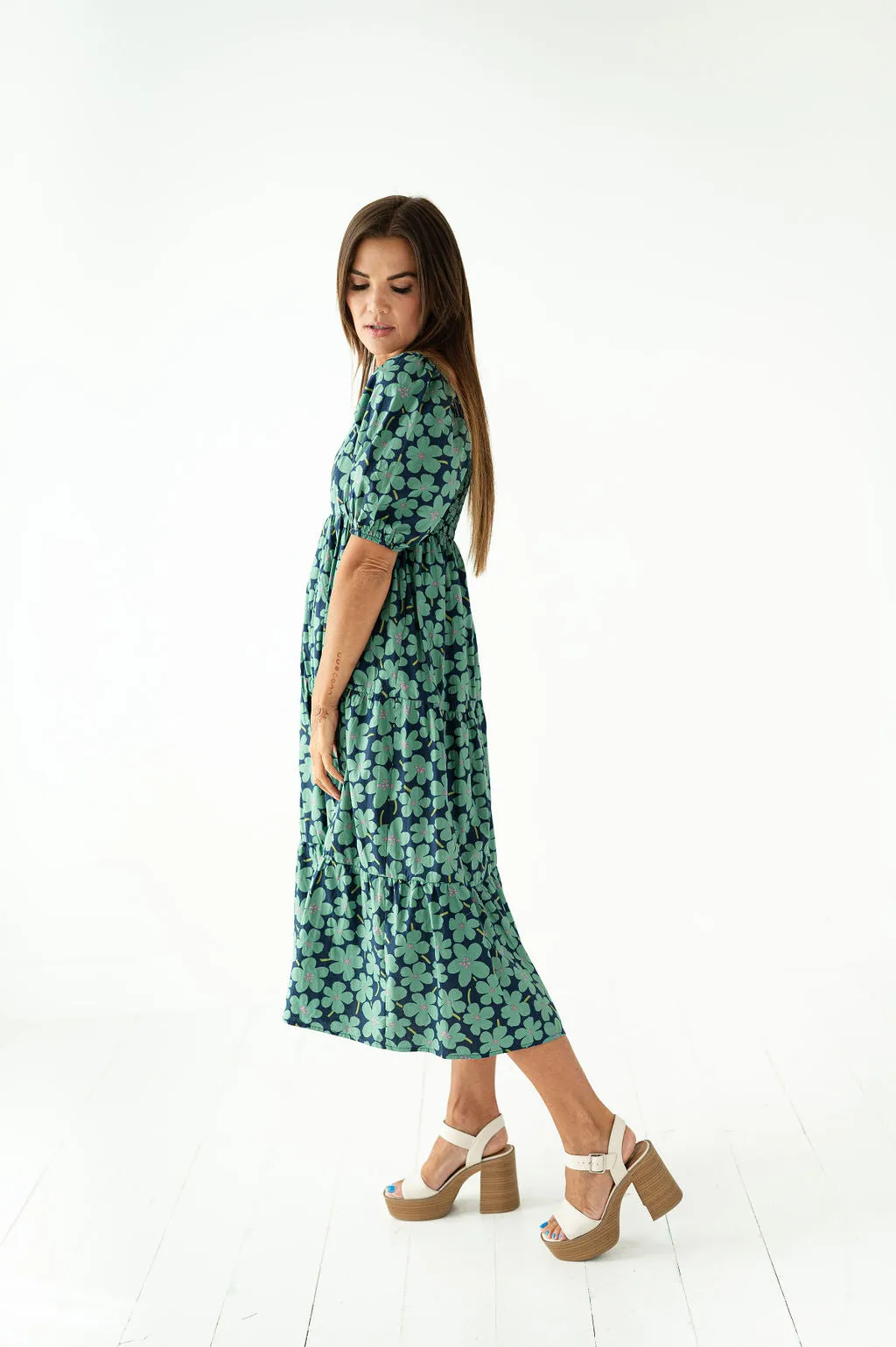 Skye Floral Dress in Blue Multi