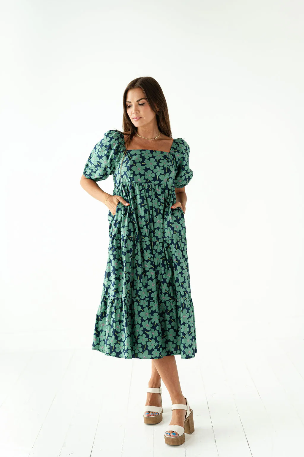 Skye Floral Dress in Blue Multi