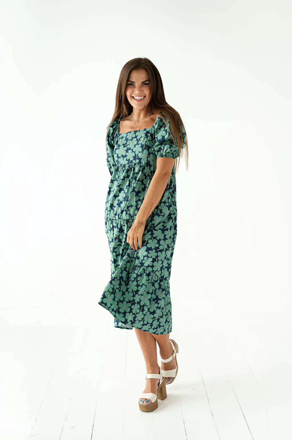 Skye Floral Dress in Blue Multi