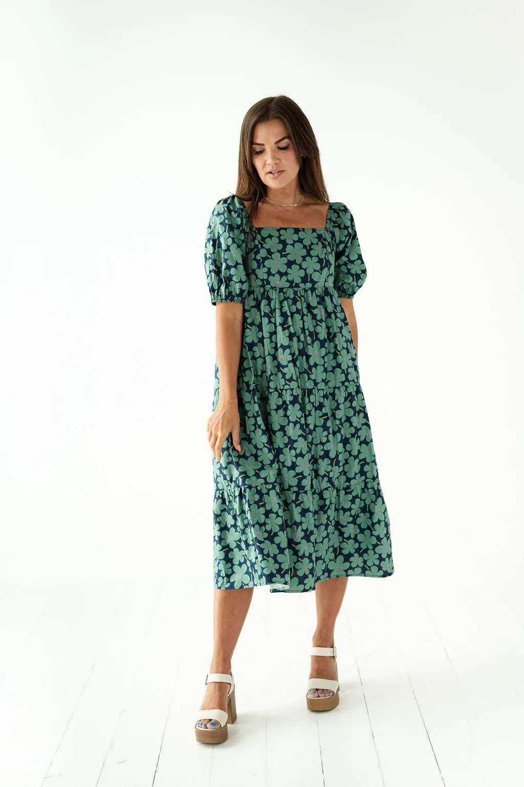 Skye Floral Dress in Blue Multi