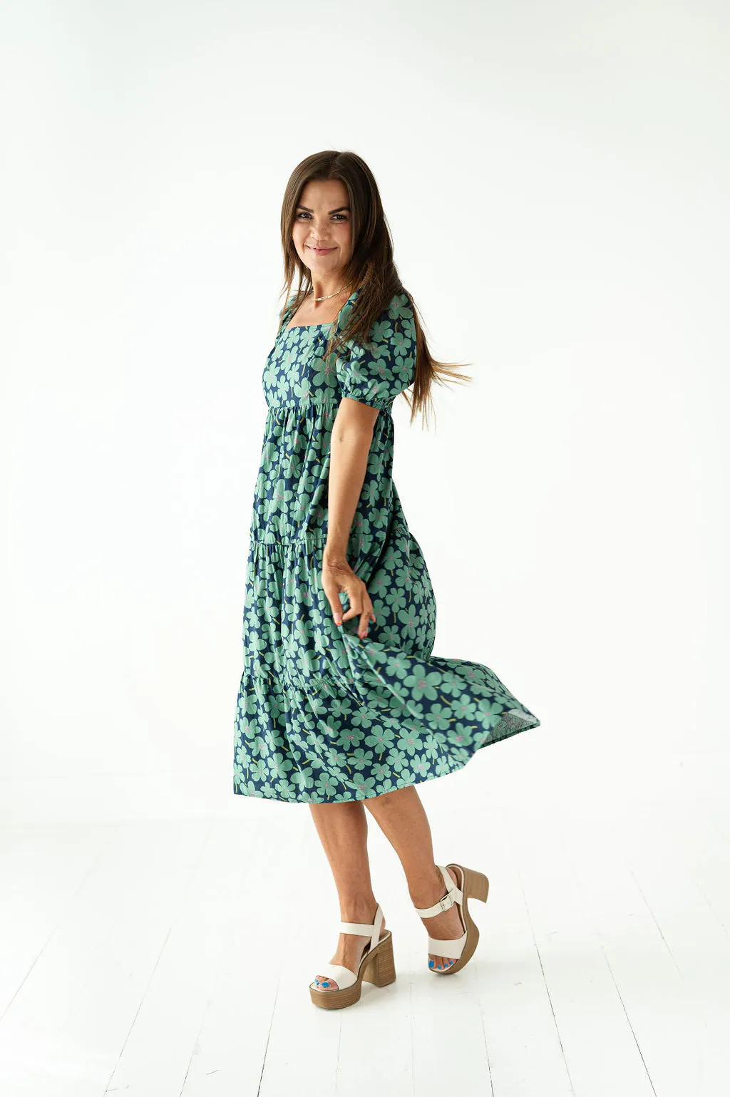 Skye Floral Dress in Blue Multi