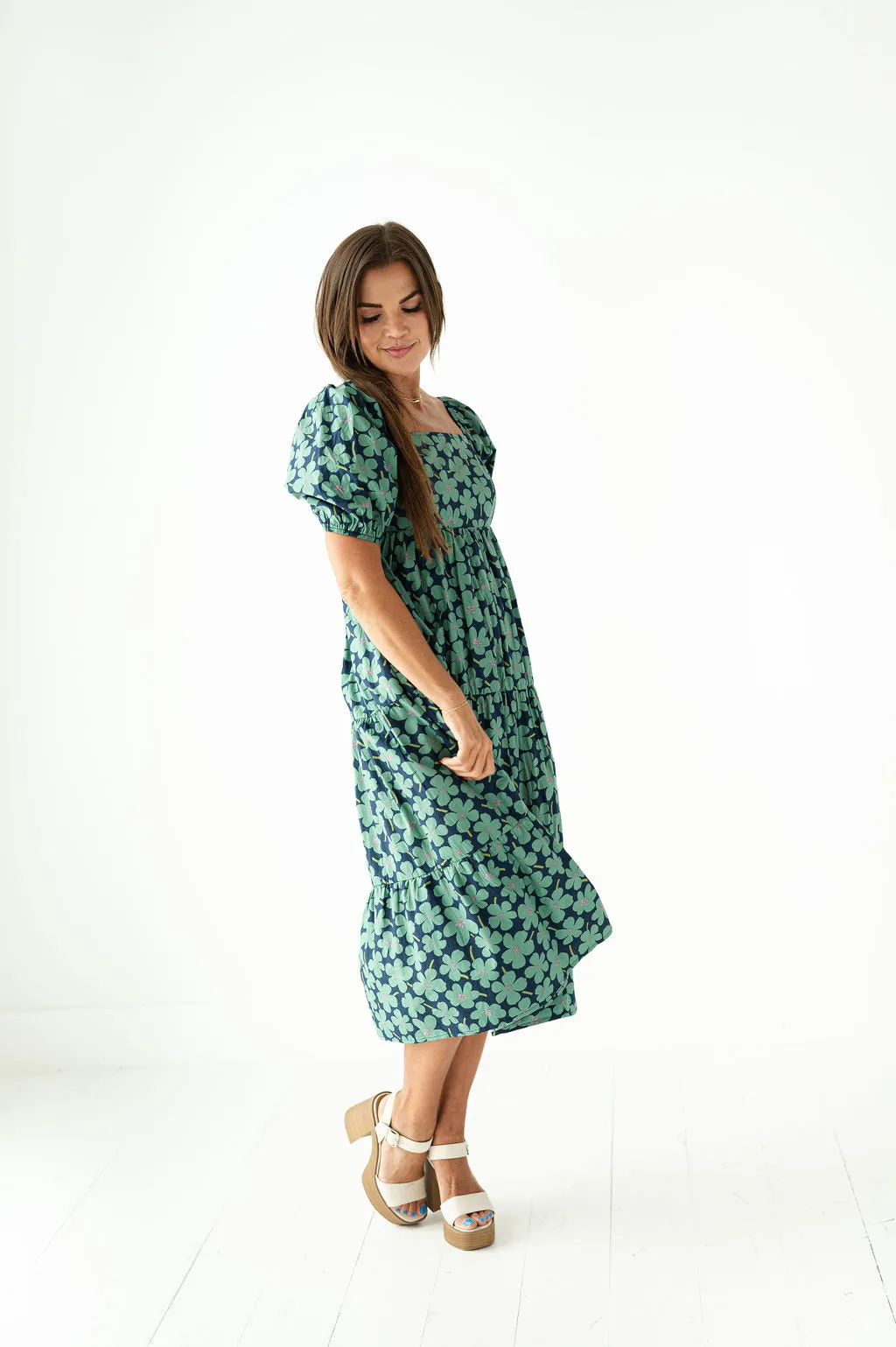 Skye Floral Dress in Blue Multi